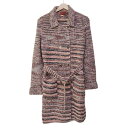 【中古】MISSONI(ミッソーニ) コート 長袖/ニット/秋/春 ピンク×ブラウン×マルチ