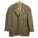 【中古】ErmenegildoZegna〜soft〜(ゼニア) ジャケット 長袖/肩パッド/秋/冬 カーキ×グレー
