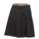 【中古】MargaretHowell(マーガレットハウエル) スカート ひざ丈/プリーツ ダークグレー(4)