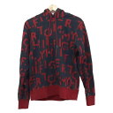 【中古】TOMMY HILFIGER(トミーヒルフィガー) パーカー 長袖 ボルドー×ダークネイビー(4)