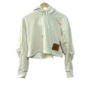 【中古】LANVIN en Bleu(ランバンオンブルー) パーカー 長袖/ショート丈 白