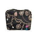 【中古】LESPORTSAC(レスポートサック) ポーチ 黒×ゴールド×マルチ(4)