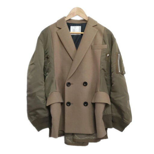 【新着】【中古】Sacai(サカイ) コート 長袖/春/秋 ベージュ×カーキ 【新着】【中古】Sacai(サカイ) コート 長袖/春/秋 ベージュ×カーキ