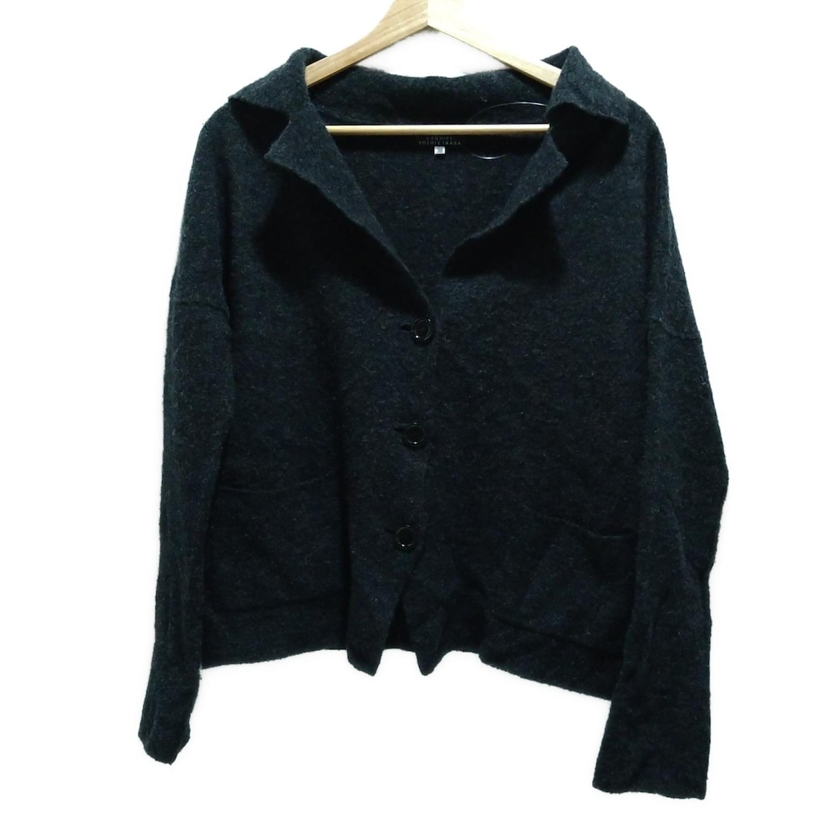 【中古】L'EQUIPE YOSHIE INABA(レキップ ヨシエイナバ) カーディガン 長袖 ダークグレー