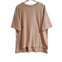 【中古】CALUX(キャラクス) 半袖Tシャツ クルーネック ライトブラウン