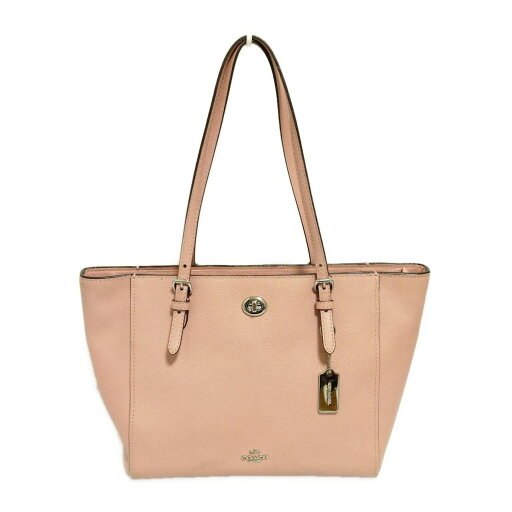【中古】COACH(コーチ) スモール ターンロック トート クロスグレイン レザー トートバッグ ピンク レザー 【中古】COACH(コーチ) スモール ターンロック トート クロスグレイン レザー トートバッグ ピンク レザー