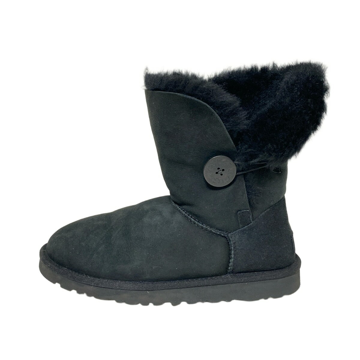 【中古】UGG(アグ) ショートブーツ 黒 ムートン