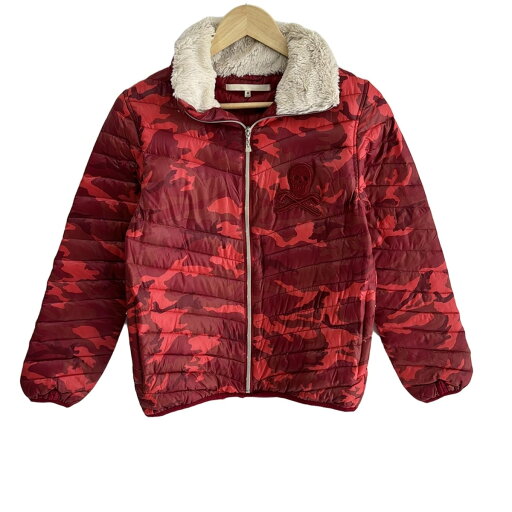 【中古】MARK&LONA(マークアンドロナ) ダウンジャケット 長袖/2way/冬 レッド×ボルドー×マルチ 【中古】MARK&LONA(マークアンドロナ) ダウンジャケット 長袖/2way/冬 レッド×ボルドー×マルチ