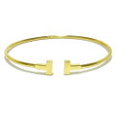 【新着】【中古】TIFFANY&Co.(ティファニー) Tナローワイヤーブレスレット バングル K18YG