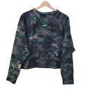 【中古】NIKE(ナイキ) トレーナー 長袖/迷彩柄 黒×ダークグリーン×カーキ
