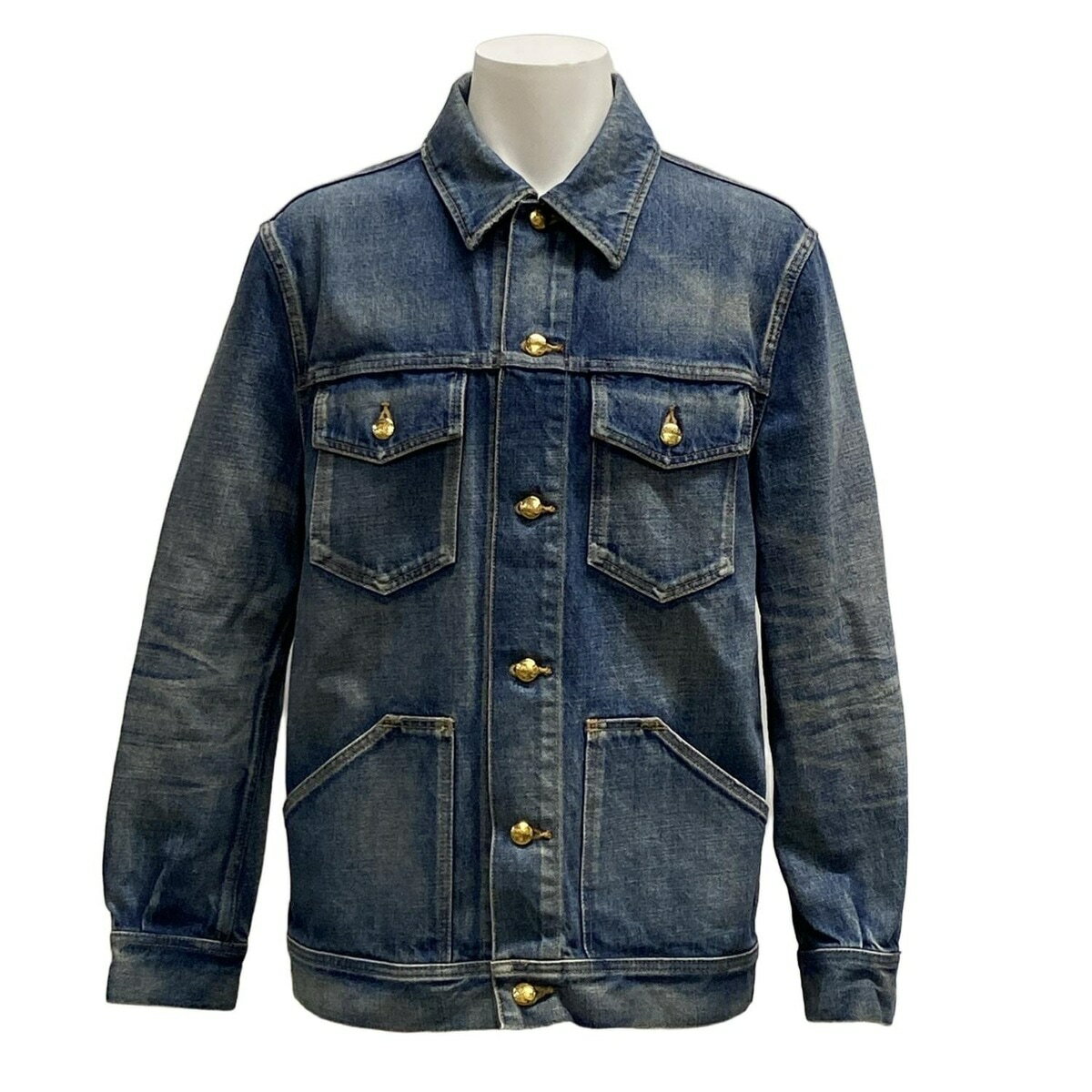 【中古】CELINE(セリーヌ) トラッカージャケット ジャケット 長袖/デニム/春/秋 ダークネイビー コットン