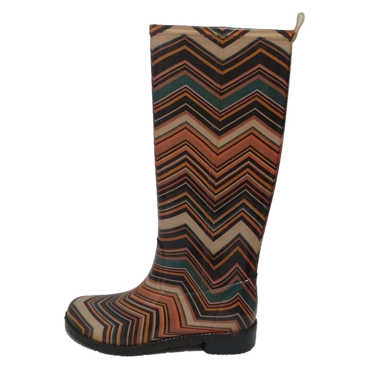 【中古】MISSONI(ミッソーニ) レインブーツ ベージュ×ライトブラウン×マルチ