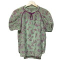 【中古】KEITA MARUYAMA(ケイタマルヤマ) 半袖カットソー 刺繍/LILY BROWNコラボ グリーン×パープル