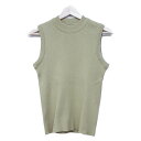 【中古】PUBLIC TOKYO(パブリック トウキョウ) チュニック クルーネック/ノースリーブ/ニット/ベスト付き2点セット カーキ