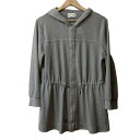 【中古】COURREGES(クレージュ) パーカー 長袖/ジップアップ ライトグレー
