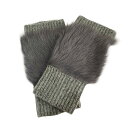 【中古】Karl Donoghue(カールドノヒュー) 手袋 ダークグレー×パープル カシミヤ