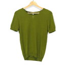 【中古】HUGOBOSS(ヒューゴボス) 半袖セーター クルーネック/シルク/カシミヤ イエローグリーン