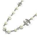【中古】CHANEL(シャネル) ネックレス シルバー×白×クリア(4)