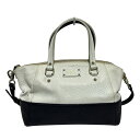【中古】Kate spade(ケイトスペード) グローブコート スモールスローン ハンドバッグ 白×黒 レザー