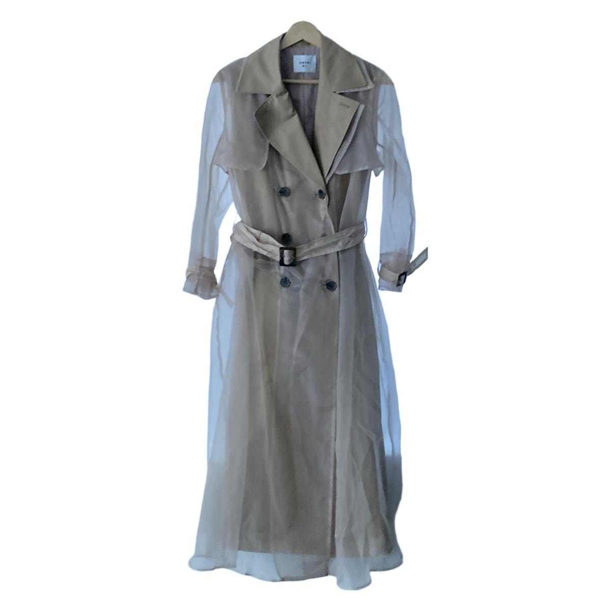 【中古】AMERI(アメリ) トレンチコート 長袖/シースルー/春/秋 ベージュ