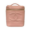 【中古】CHANEL(シャネル) バニティバッグ ゴールド金具 ピンク