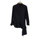 【中古】YOHJI YAMAMOTO +NOIR(ヨウジヤマモトプリュスノアール) 長袖シャツブラウス 変形デザイン 黒