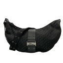 【中古】DIOR/ChristianDior(ディオール/クリスチャンディオール) ストリートシック,トロッター ショルダーバッグ 黒×グレー レザー