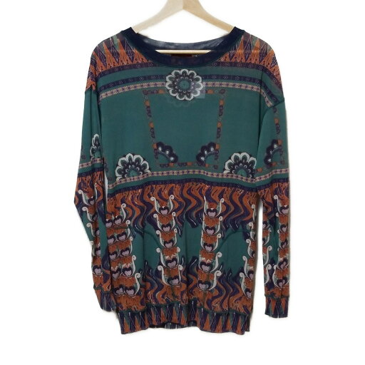 【中古】VIVIENNE TAM(ヴィヴィアンタム) チュニック 長袖/シースルー ダークネイビー×グリーン×マルチ 【中古】VIVIENNE TAM(ヴィヴィアンタム) チュニック 長袖/シースルー ダークネイビー×グリーン×マルチ