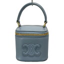 【中古】CELINE(セリーヌ) ミニバニティケース バニティバッグ ライトブルー