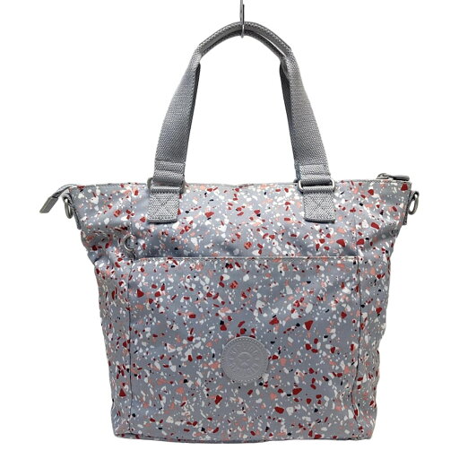 【中古】Kipling(キプリング) ハンドバッグ グレー×レッド×マルチ 【中古】Kipling(キプリング) ハンドバッグ グレー×レッド×マルチ
