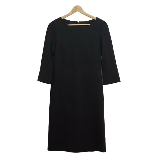 【中古】AMACA(アマカ) ワンピース クルーネック/長袖/ひざ丈 黒 【中古】AMACA(アマカ) ワンピース クルーネック/長袖/ひざ丈 黒