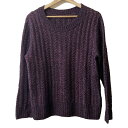 【中古】Leilian(レリアン) 長袖セーター 黒×ピンク(4)