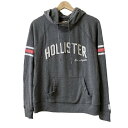 【中古】Hollister(ホリスター) パーカー 長袖 グレー×白×ピンク