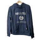 【中古】Hollister(ホリスター) パーカー 長袖 ダークネイビー×白