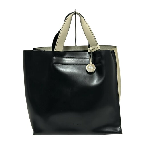 【中古】FURLA(フルラ) トートバッグ 黒×アイボリー レザー 【中古】FURLA(フルラ) トートバッグ 黒×アイボリー レザー
