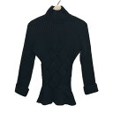 【中古】BOTTEGA VENETA(ボッテガヴェネタ) 長袖セーター ハイネック/編み込み 黒