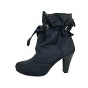 【中古】TO BE CHIC(トゥービーシック) ショートブーツ フリル 黒