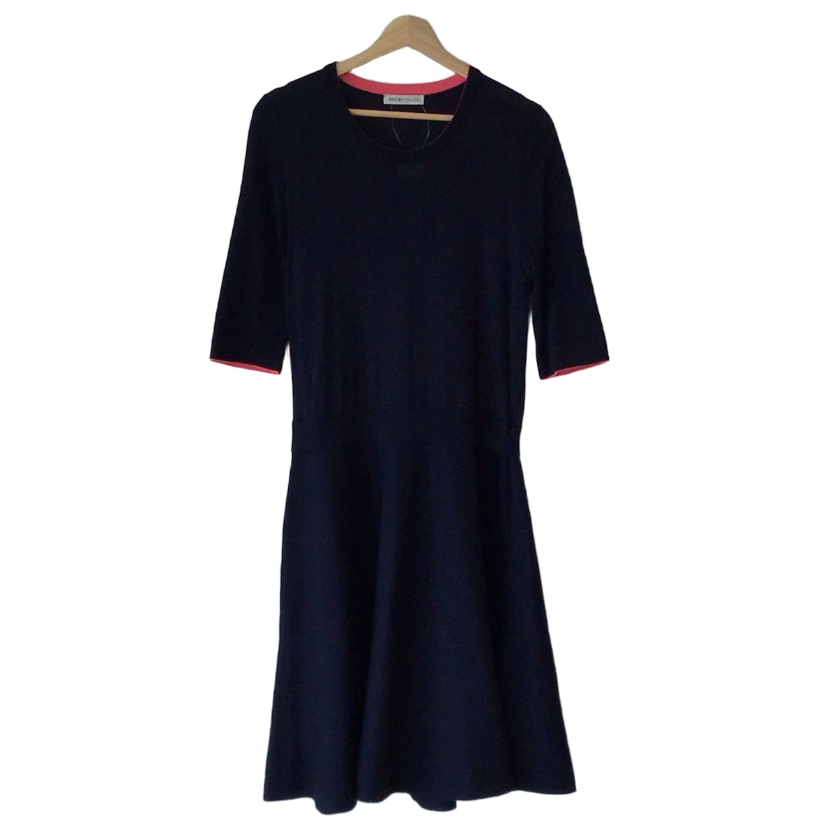 【中古】SEE BY CHLOE(シーバイクロエ) ワンピース クルーネック/七分袖/ひざ丈 ネイビー