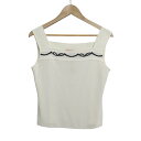 【中古】Roberta di camerino(ロベルタ ディ カメリーノ) ノースリーブカットソー アイボリー×黒