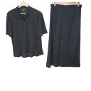 【中古】Leilian(レリアン) スカートセットアップ シースルー 黒