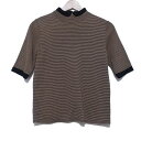 【中古】MACKINTOSH PHILOSOPHY(マッキントッシュフィロソフィー) 半袖セーター ハイネック ブラウン×黒 コットン、コットン