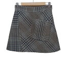 【中古】ETRO(エトロ) ミニスカート チェック柄 ライトブラウン×黒×マルチ