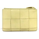 【中古】BOTTEGA VENETA(ボッテガヴェネタ) ミディアム カセット 2つ折り財布 ポリッジ(ベージュ) ラムスキン