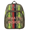 【中古】GUCCI(グッチ) GGプラス・GGスプリーム,ジャンボGG リュックサック WHAT'S INSIDE/パイナップル ベージュ×ダークブラウン×マル...