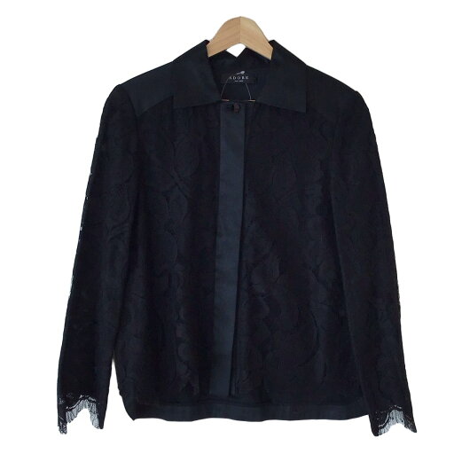 【中古】ADORE(アドーア) 長袖シャツブラウス レース/フラワー(花) 黒 【中古】ADORE(アドーア) 長袖シャツブラウス レース/フラワー(花) 黒