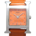 【中古】HERMES(エルメス) Hウォッチ 腕時計 革ベルト/□A オレンジ(2)