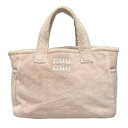 【中古】miumiu(ミュウミュウ) テリークロス トートバッグ ピンク