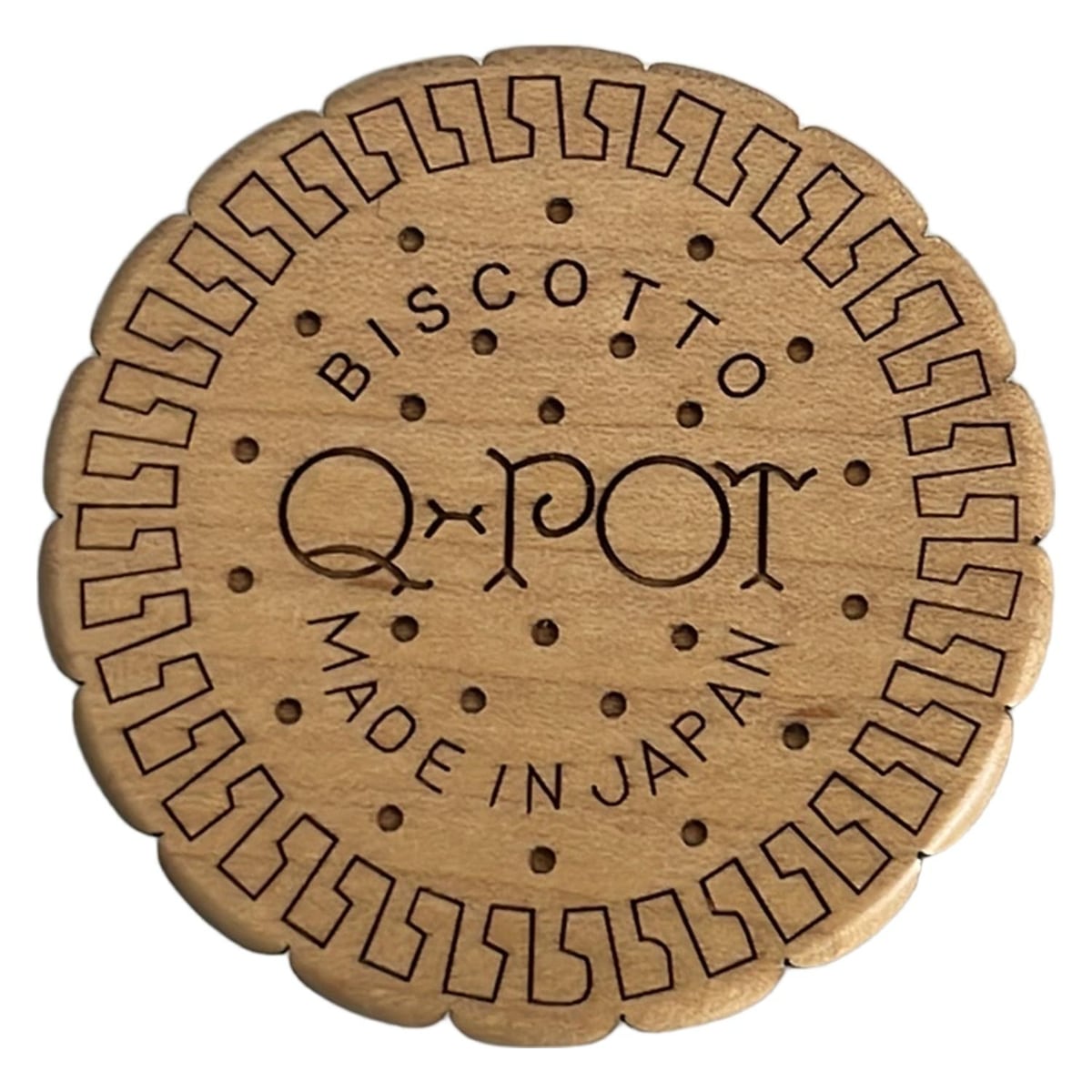 【中古】Q-pot.(キューポット) ネクタイピン ビスケット ベージュ×ダークブラウン