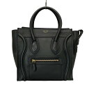 【中古】CELINE(セリーヌ) ラゲージマイクロショッパー ハンドバッグ 黒