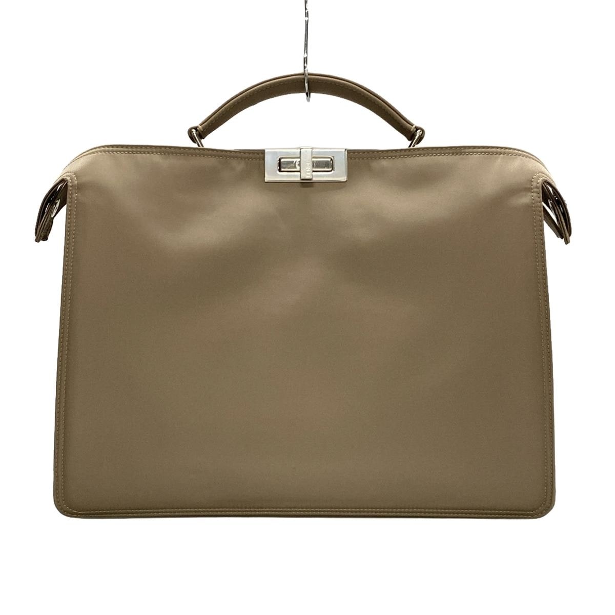【中古】FENDI(フェンディ) ピーカブーアイシーユーミディアム ビジネスバッグ グレージュ レザー